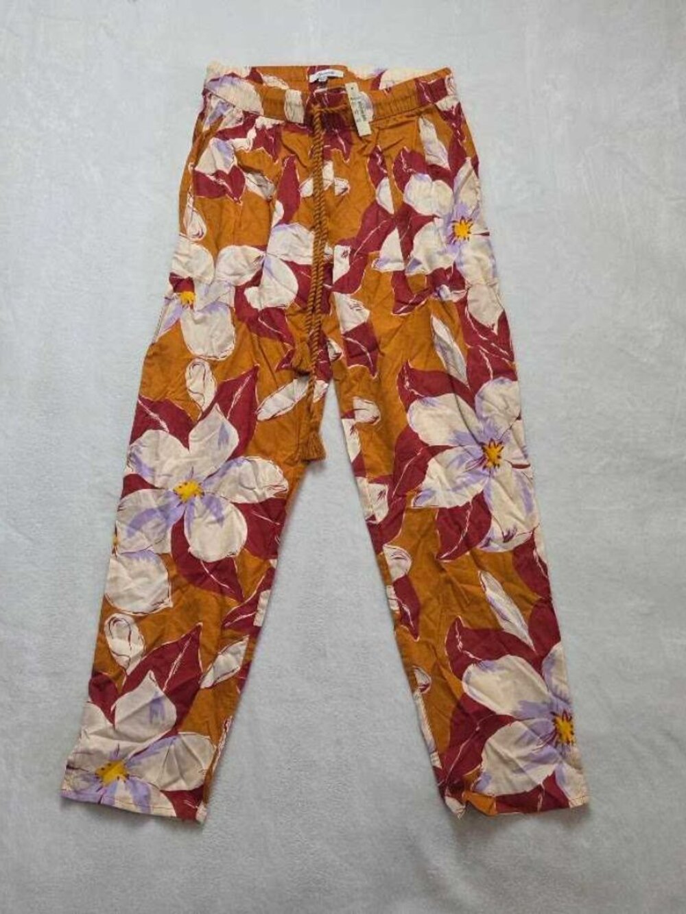 New XXS Madewell gauze lightweight cover-up pants in Island Magnolias